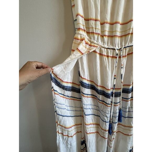 Boho Striped Romper tube top jumpsuit Coverup Boho Fairy Med Hawaii Beach Resort - Picture 4 of 9